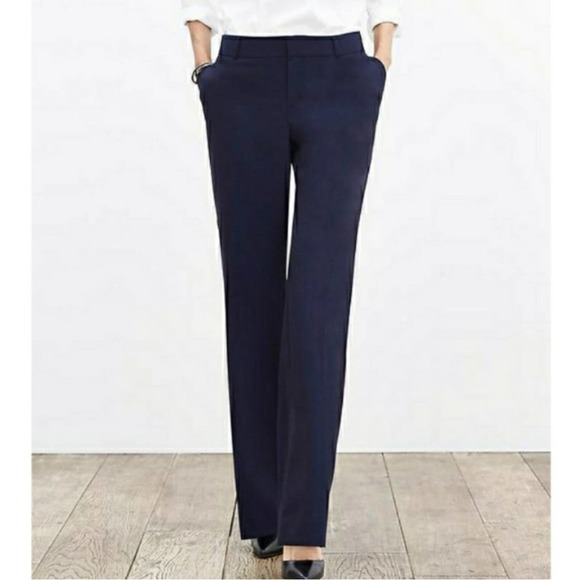 Banana Republic Pants - Banana Republic Women’s Wool Martin Fit Straight Leg Trousers Sz 8 in Navy Blue